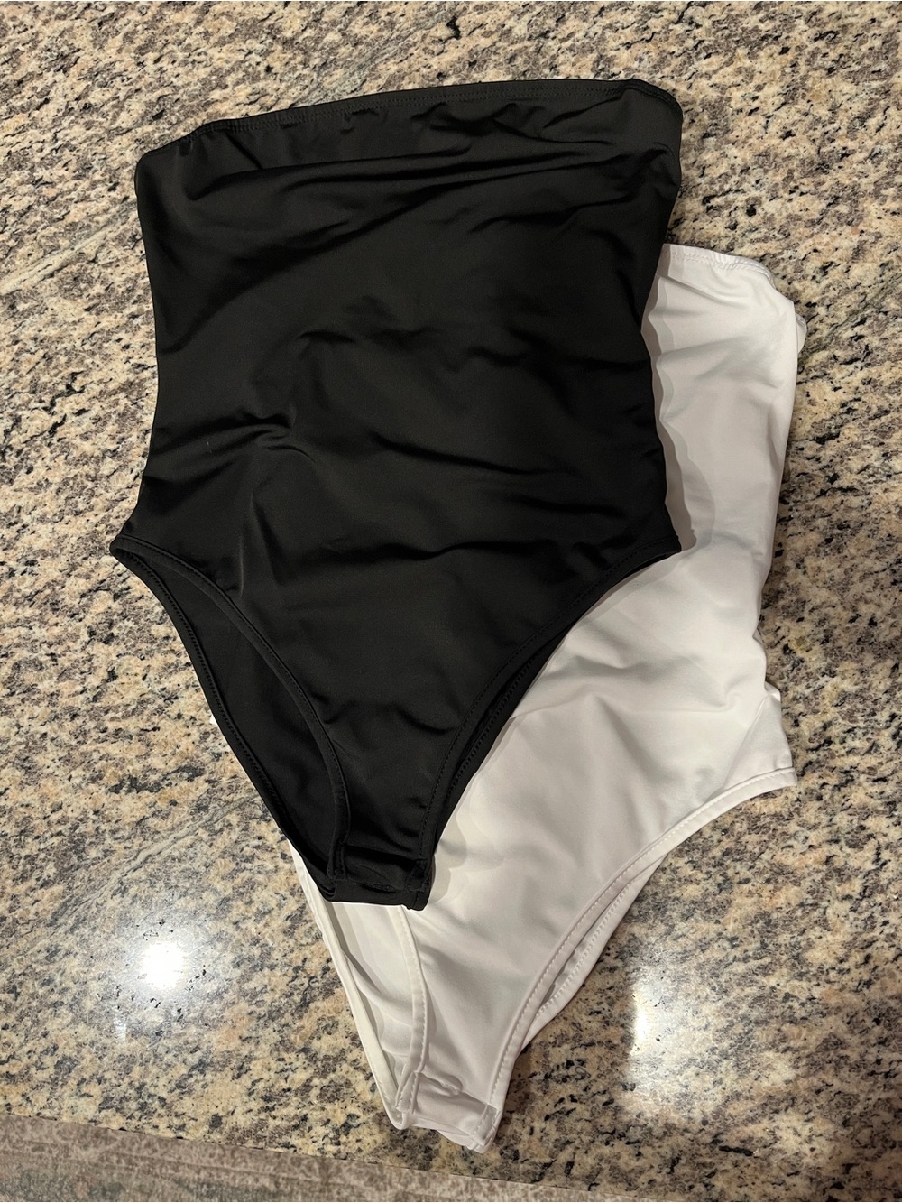 Women’s Strapless One-Piece Bodysuit - Black & White